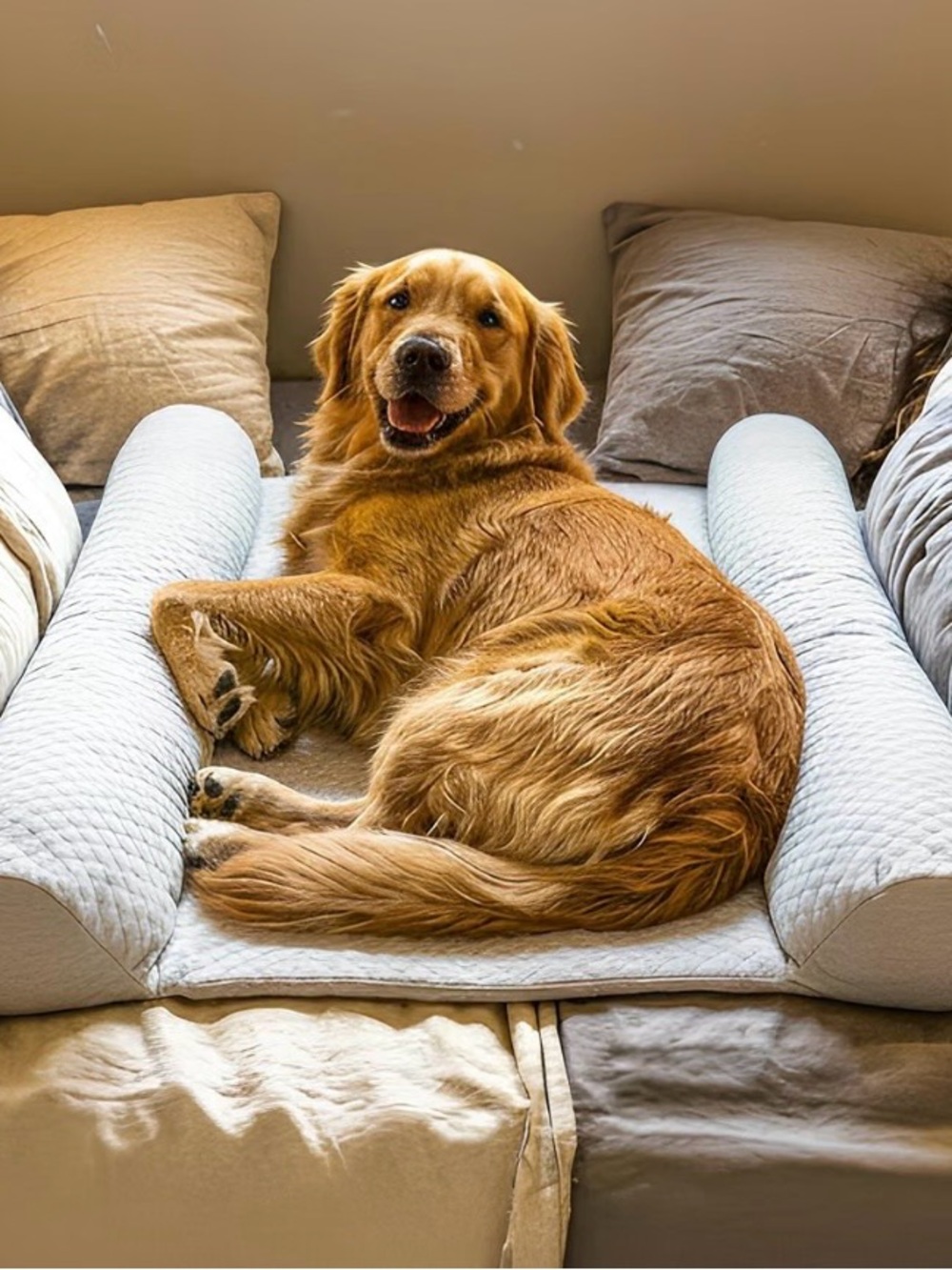 Comfort Bolster Dog Bed - Quilted Support for Dogs
